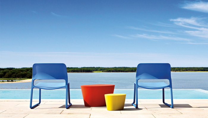 Spark Lounge Chairs with Maya Lin Stones